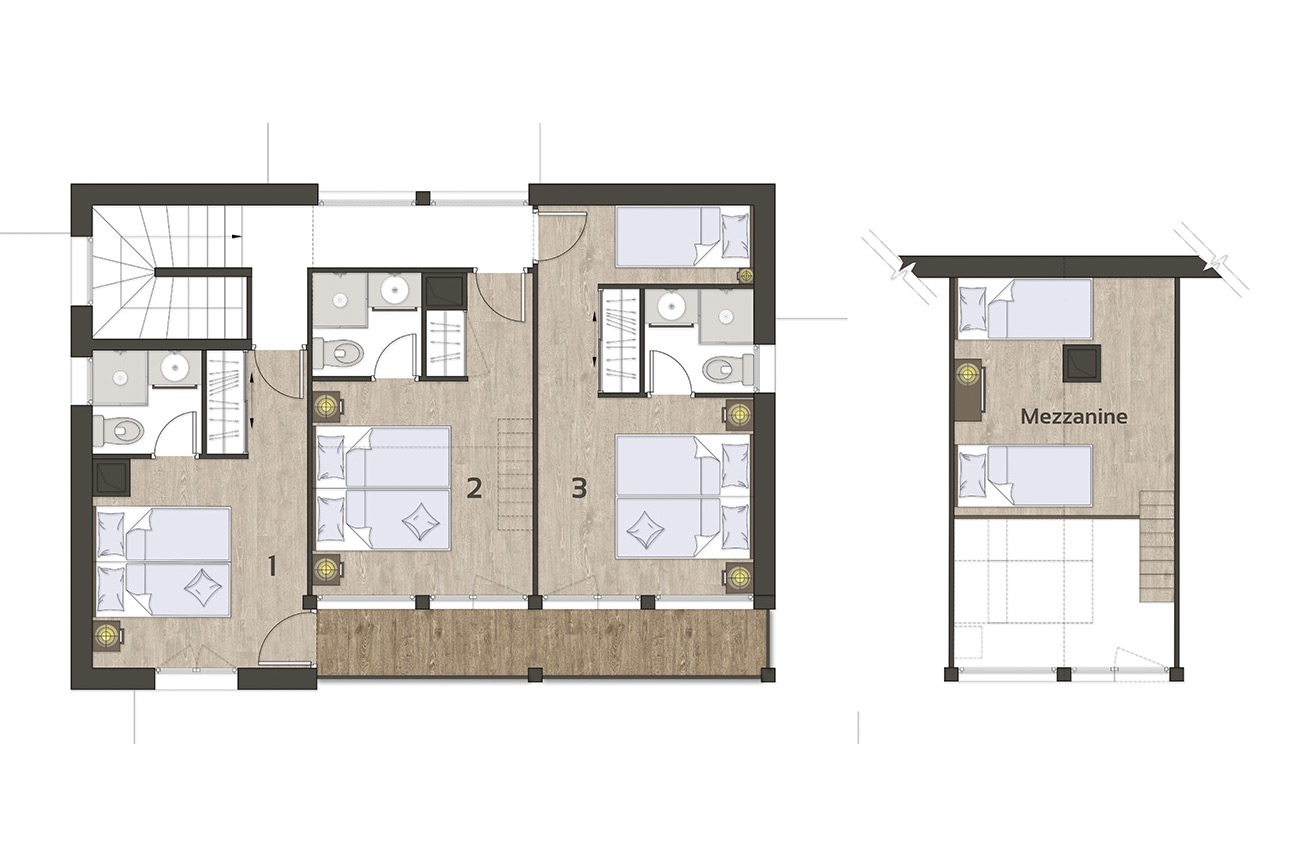 Chalet-Haut-Forts-Pure-Morzine-Floor-Plan-1st-Floor-Mezzanine